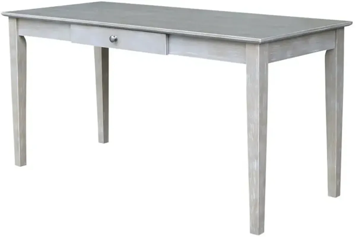 John Thomas Writing Table Desk with Drawer in Taupe Gray