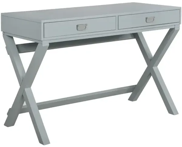 Linon Peggy 2-Drawer Writing Desk Grey