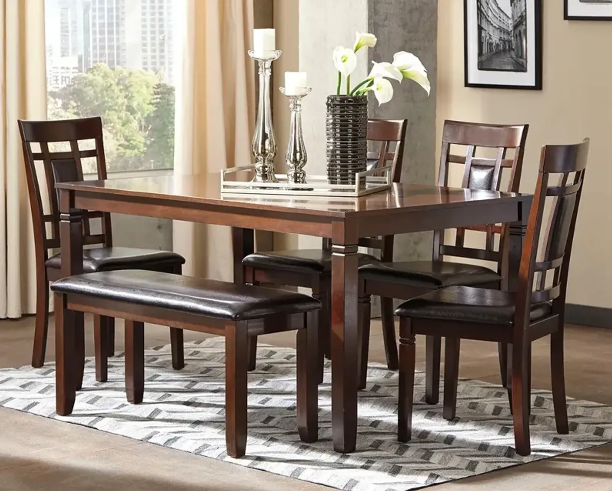 Ashley Bennox Dining Table & Chairs with Bench Brown