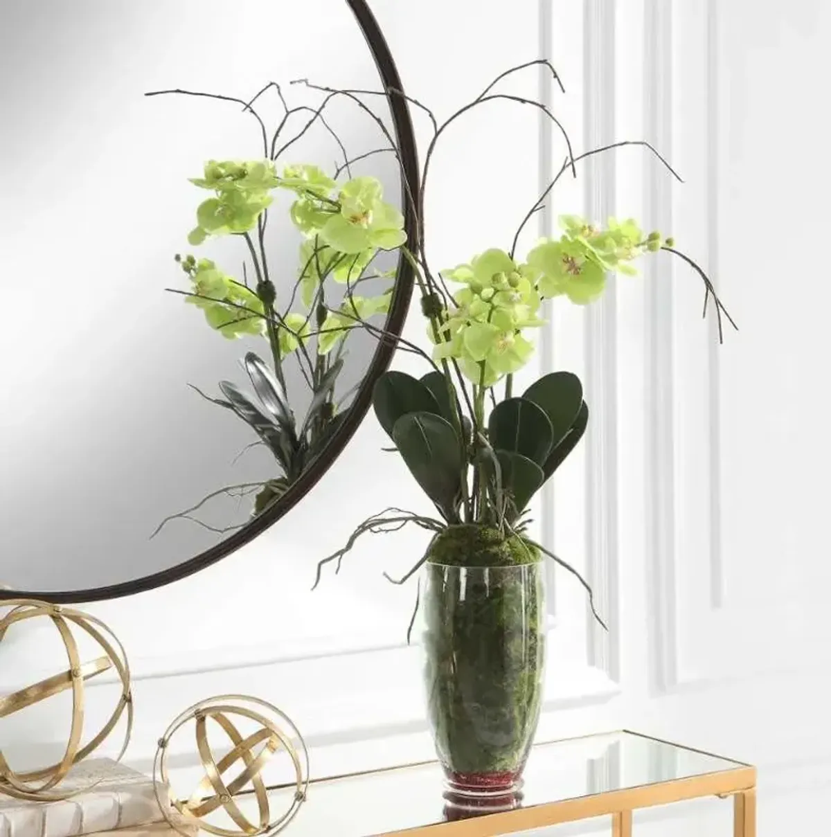 Uttermost Valdive Dark Green/Green/Light Green Orchid
