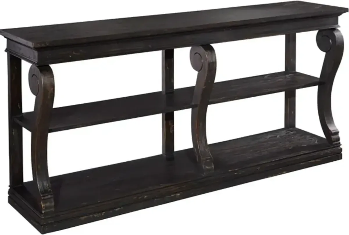 Hekman Aged Black Console Table