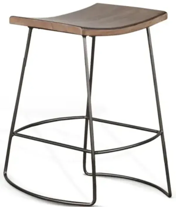DOE VALLEY BUCKSKIN 24 INCH STOOL WOOD SEAT