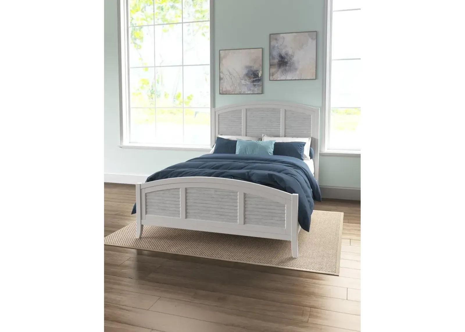 High Tide Hampton Arch Queen Bed in Chalk & White