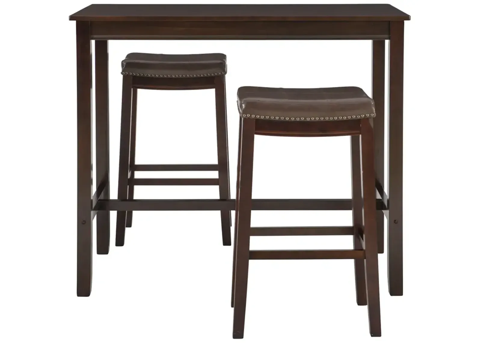 Linon Claridge 3-Piece Brown Bar Stools & Table Set