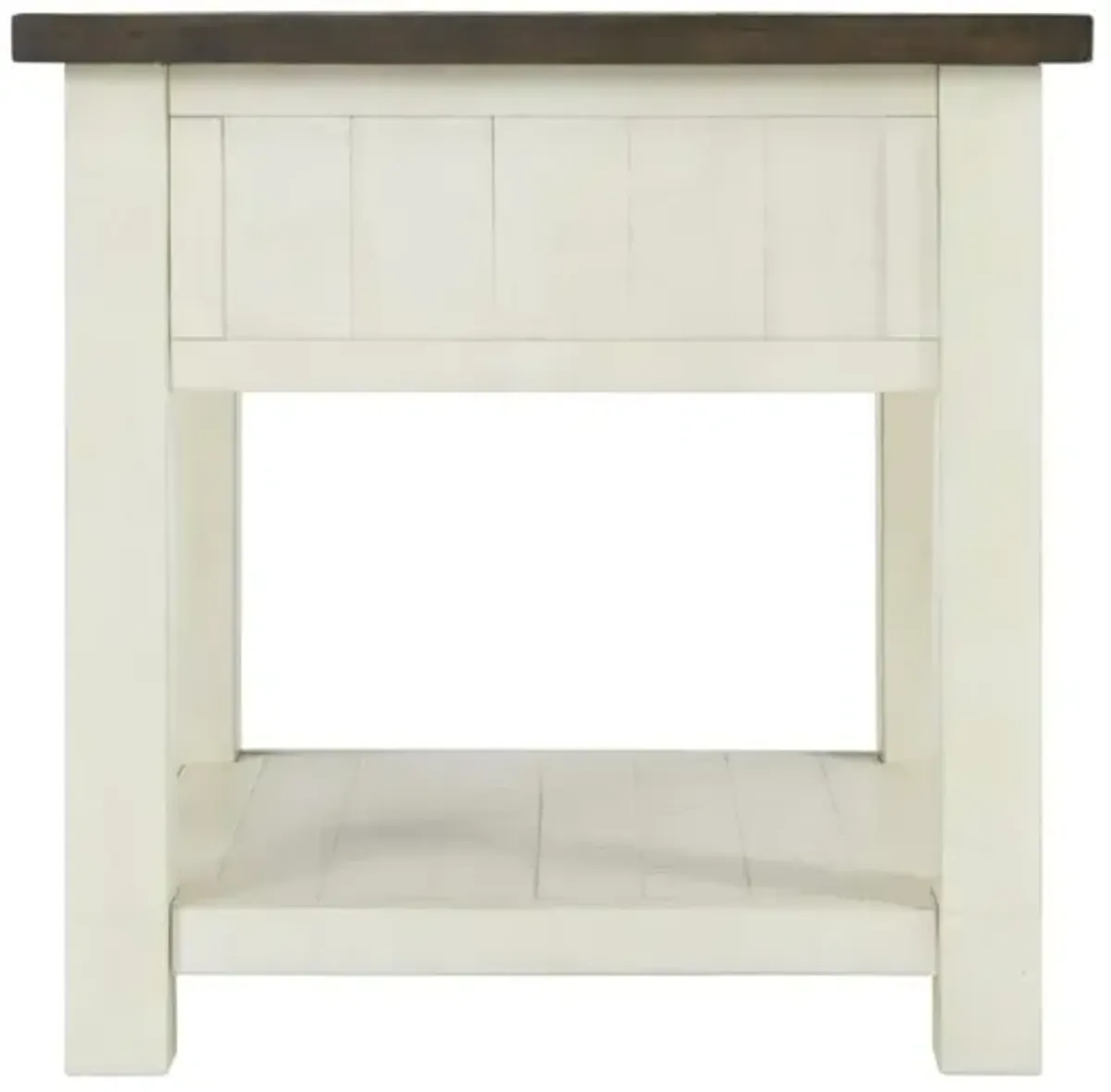 Martin Svensson Monterey End Table in Cream White & Brown