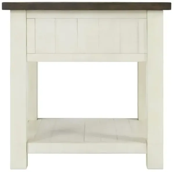 Martin Svensson Monterey End Table in Cream White & Brown