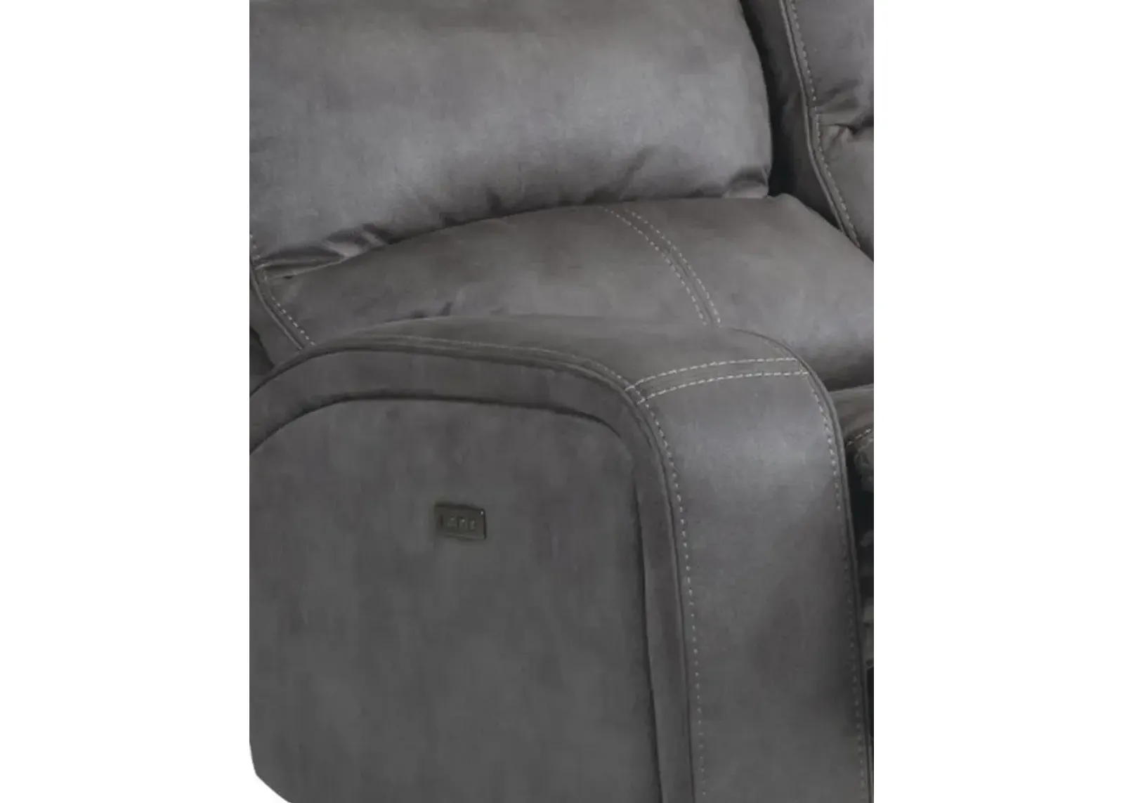 Flexsteel Nirvana Grey Power Reclining Loveseat with Power Headrests