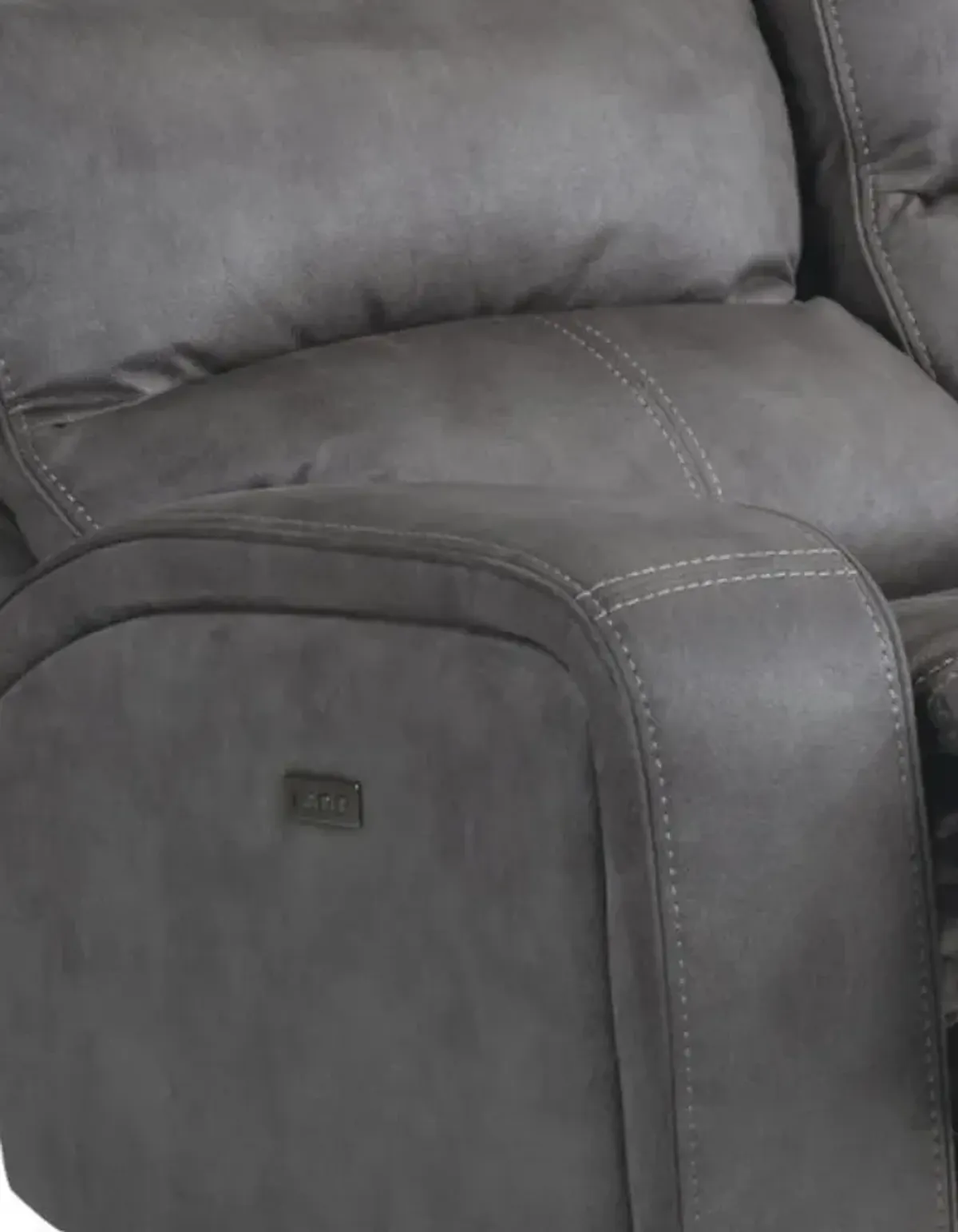 Flexsteel Nirvana Grey Power Reclining Loveseat with Power Headrests