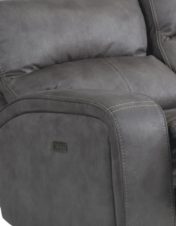 NIRVANA GREY POWER RECLINING LOVESEAT WITH POWER HEADRESTS