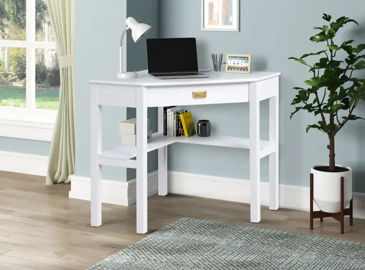 Linon Peggy Corner Desk White