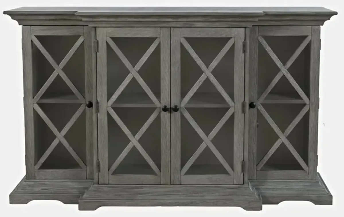 Jofran Carrington Small Breakfront Cabinet Grey