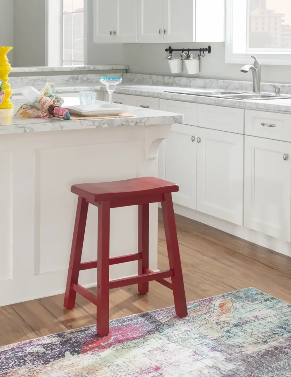 Powell Color Story Crimson Red Counter Stool