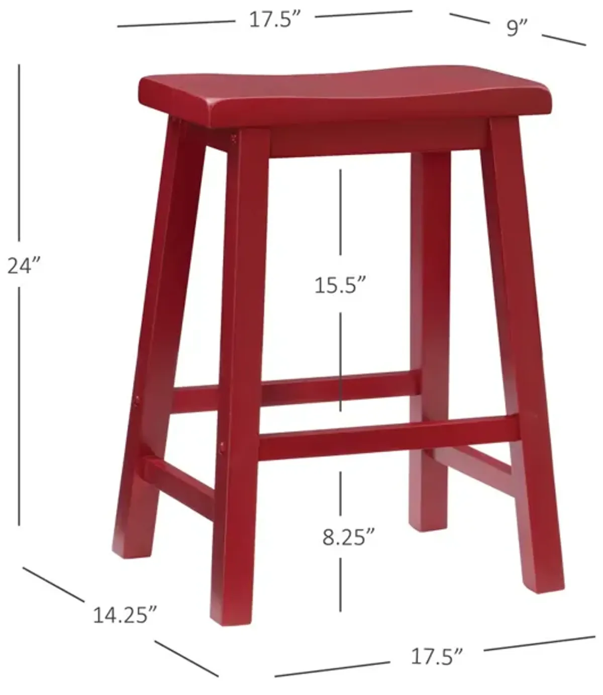 Powell Color Story Crimson Red Counter Stool