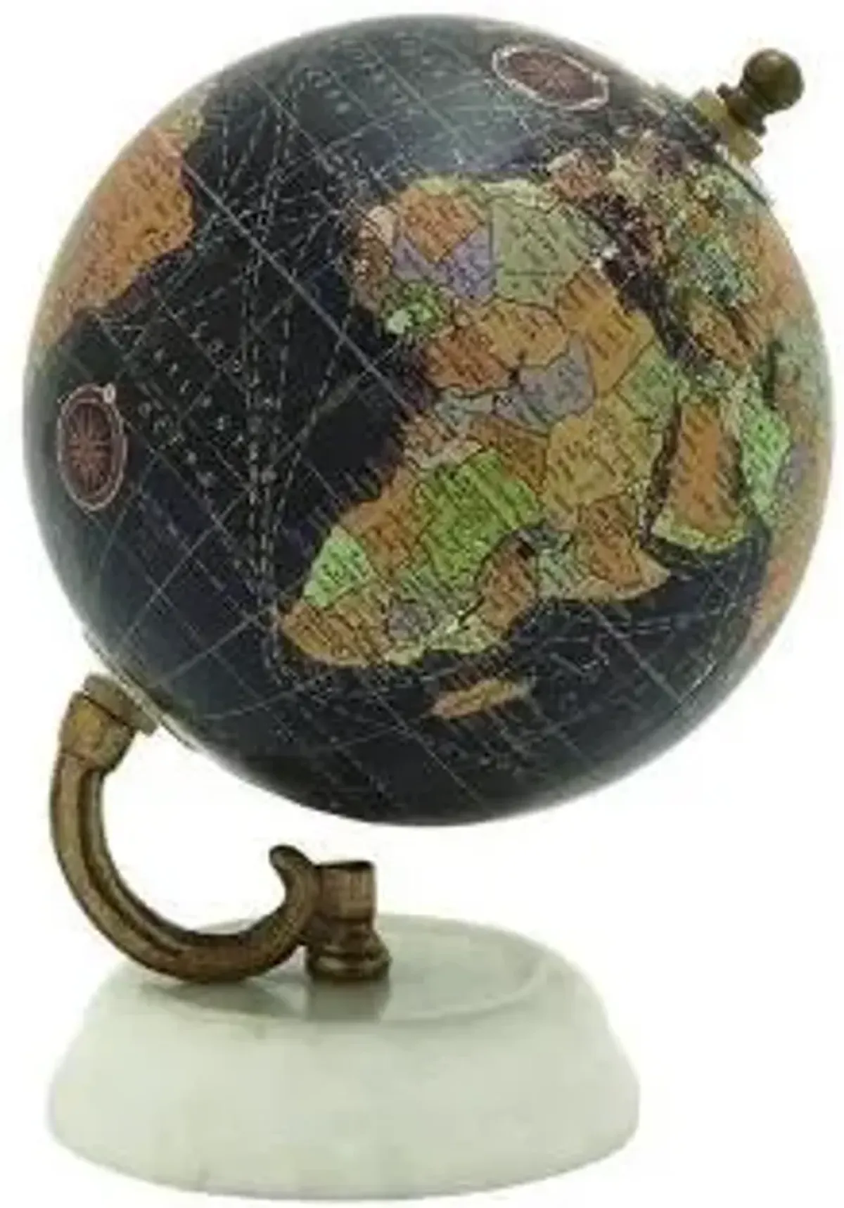UMA Home Decor Black Marble Globe