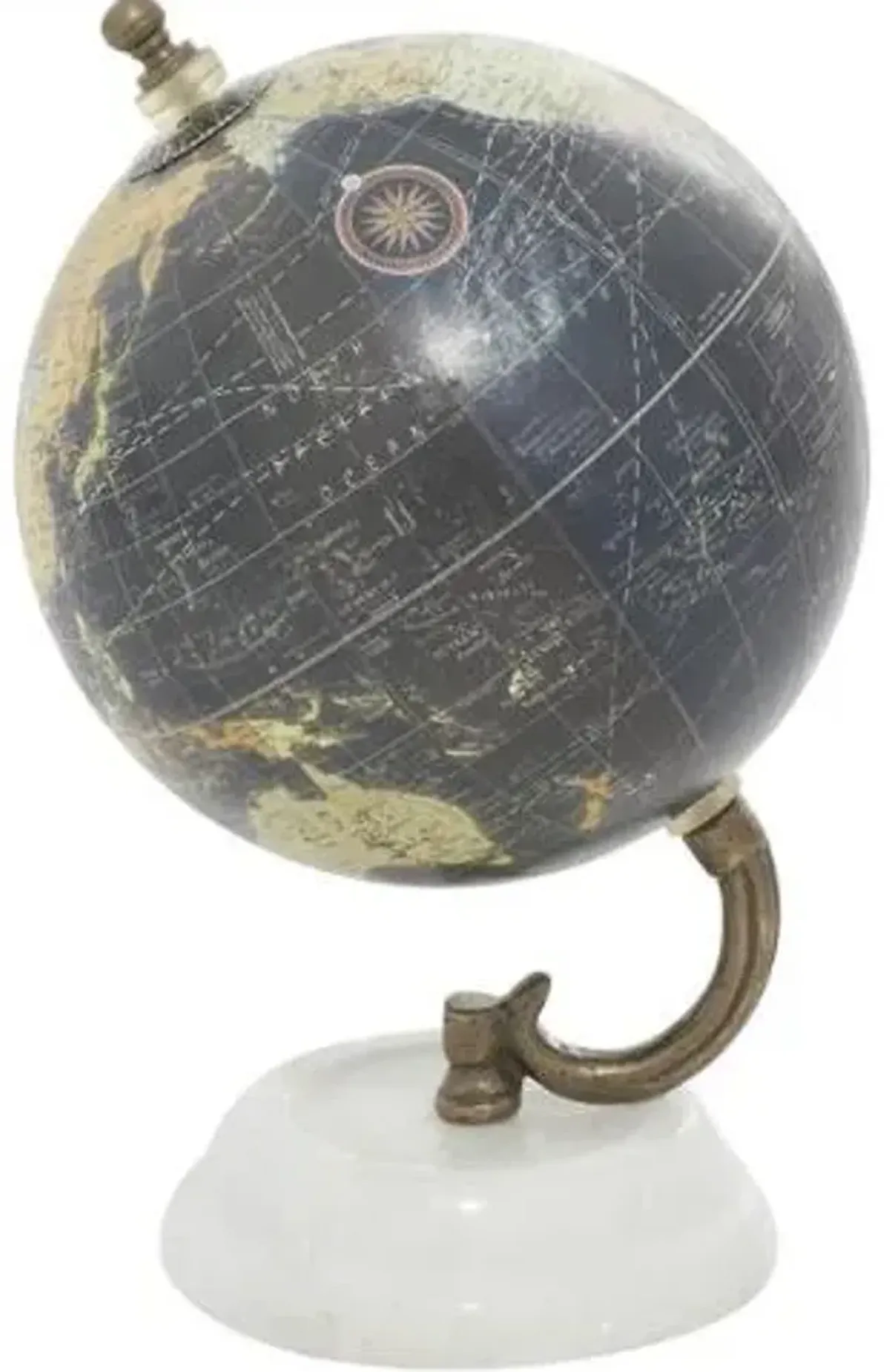 UMA Home Decor Black Marble Globe