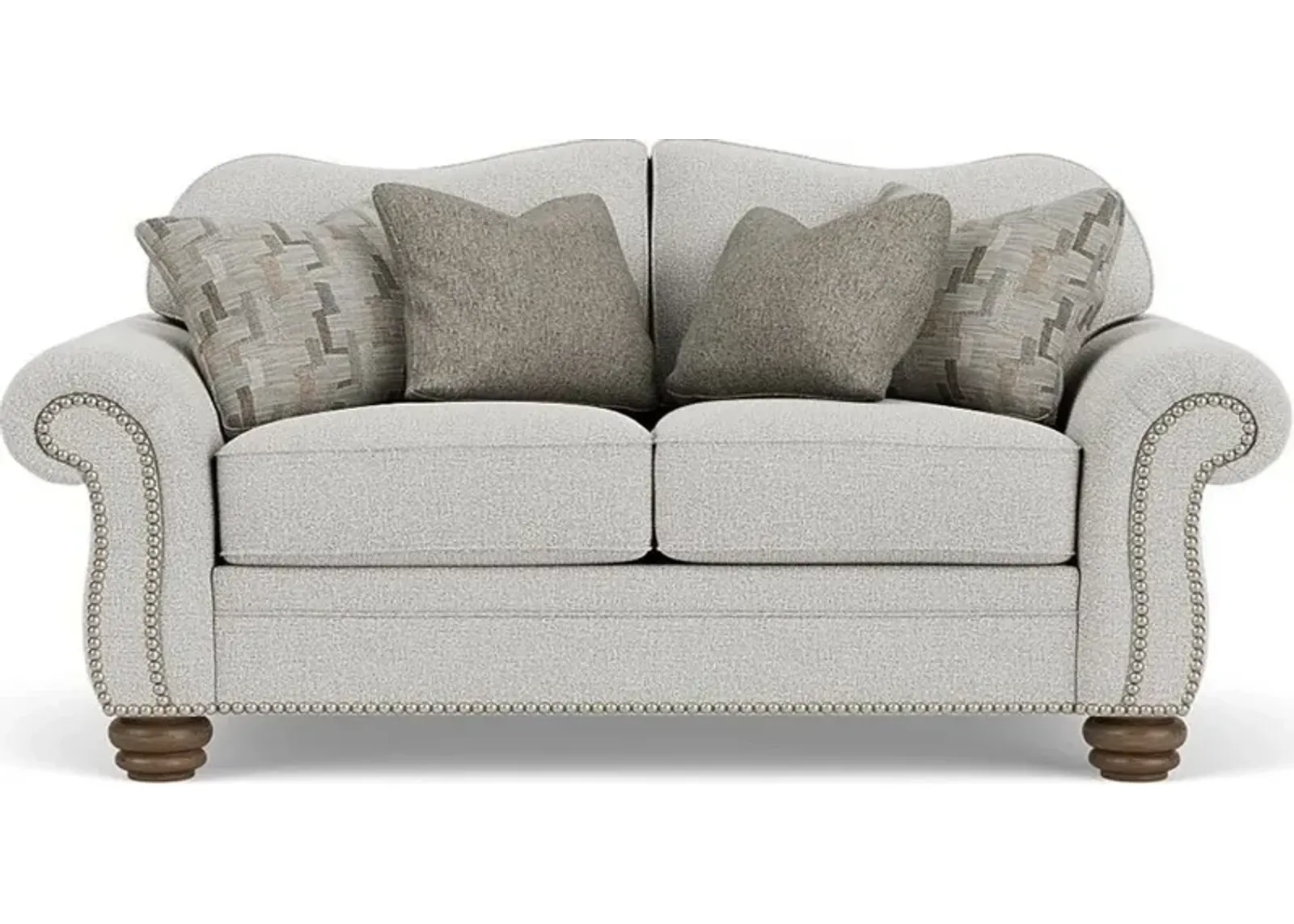 Flexsteel Bexley Rolled Arm Silver Glacier Loveseat