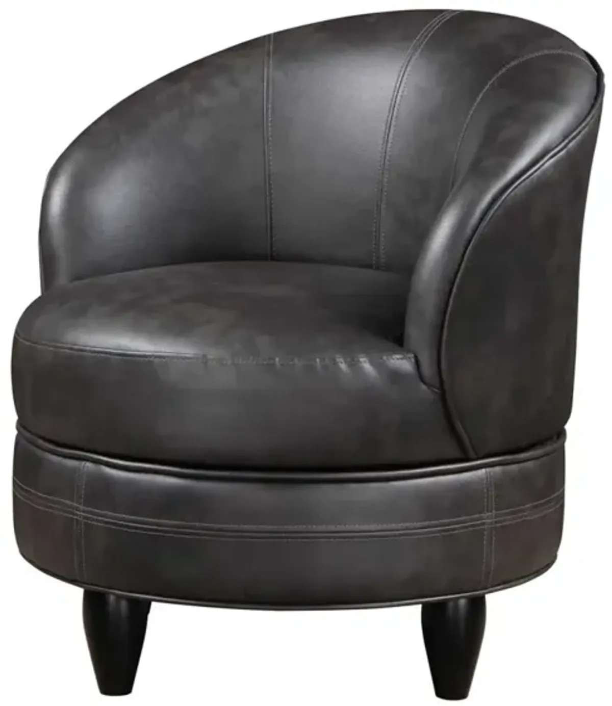 Steve Silver Sophia Accent Barrel Chair Gray Leatherette