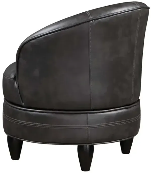 Steve Silver Sophia Accent Barrel Chair Gray Leatherette