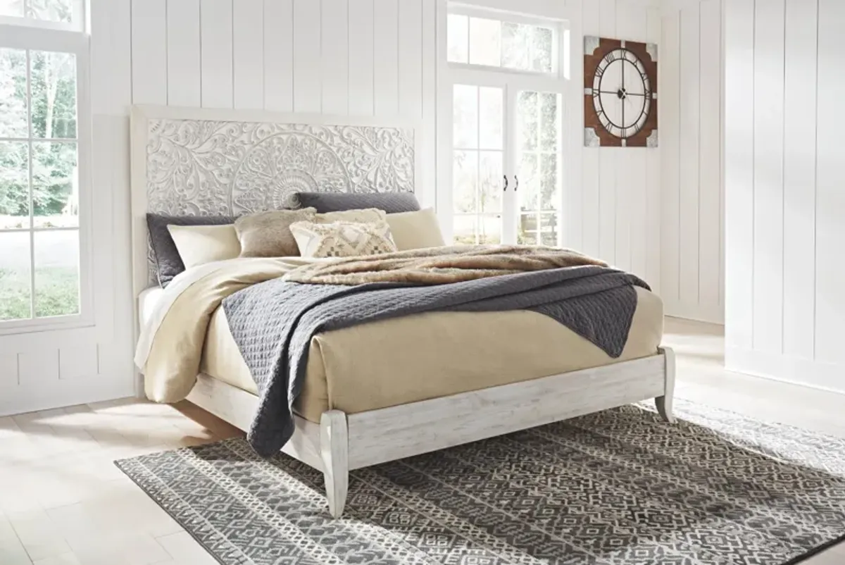 Ashley Paxberry Whitewash King Panel Bed