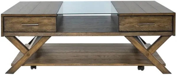 Liberty Furniture Lennox Weathered Chestnut Display Cocktail Table