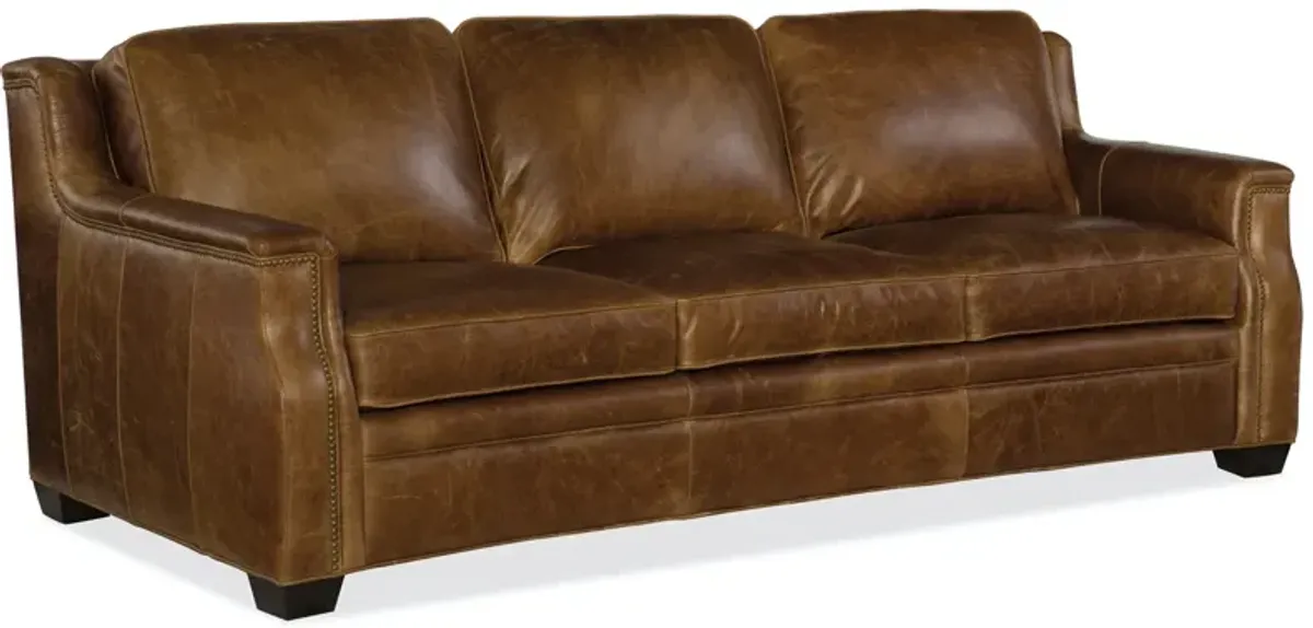 Hooker Furniture Yates Stationary Leather Sofa