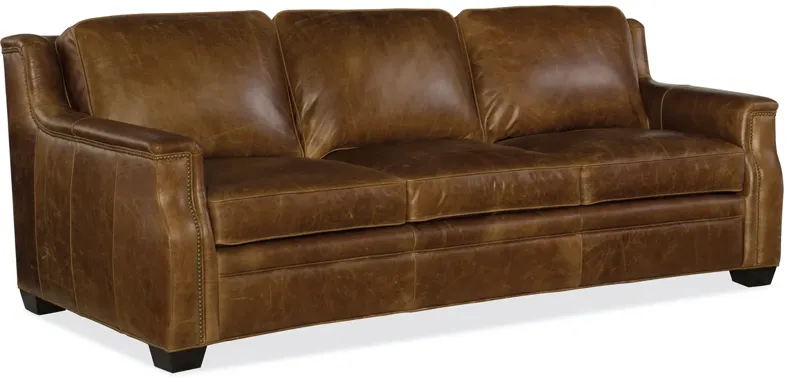 YATES STATIONARY LEATHER SOFA