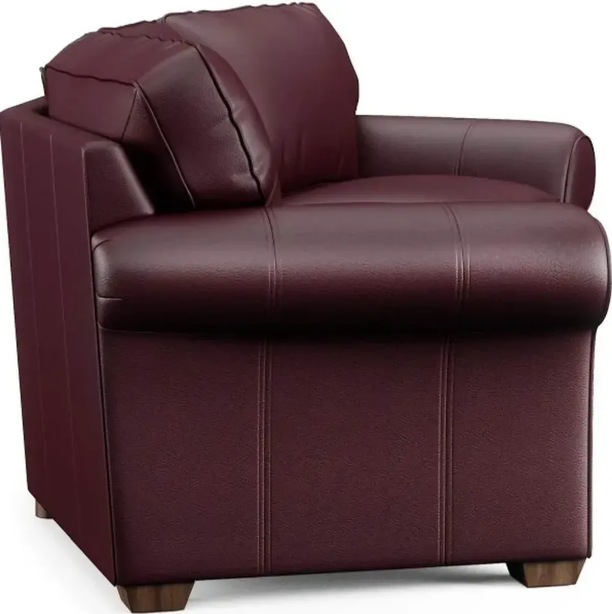 VAIL DARK RED CONVERSATION LEATHER SOFA