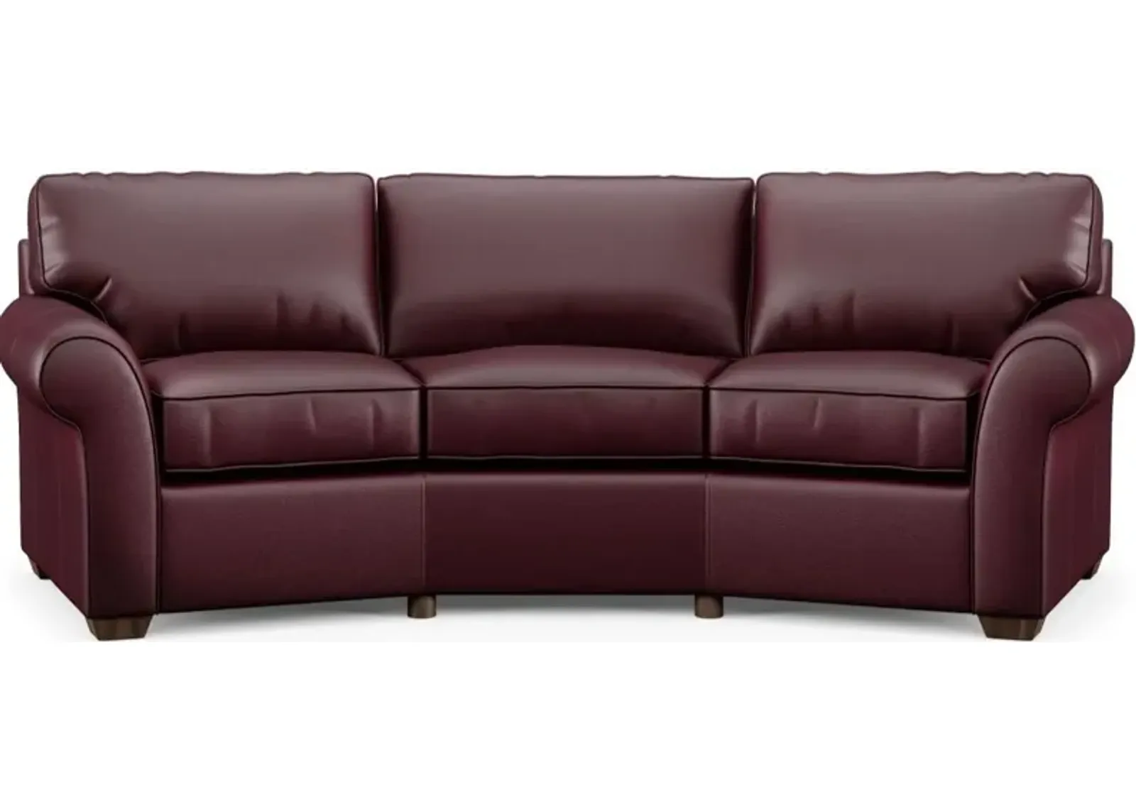 Flexsteel Vail Dark Red Conversation Leather Sofa