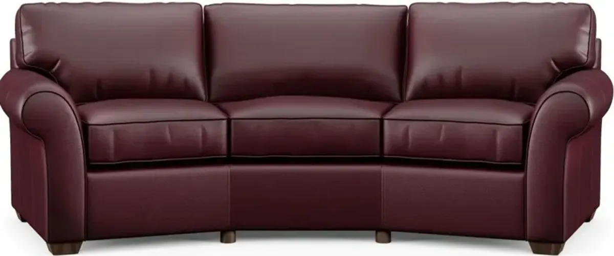 VAIL DARK RED CONVERSATION LEATHER SOFA