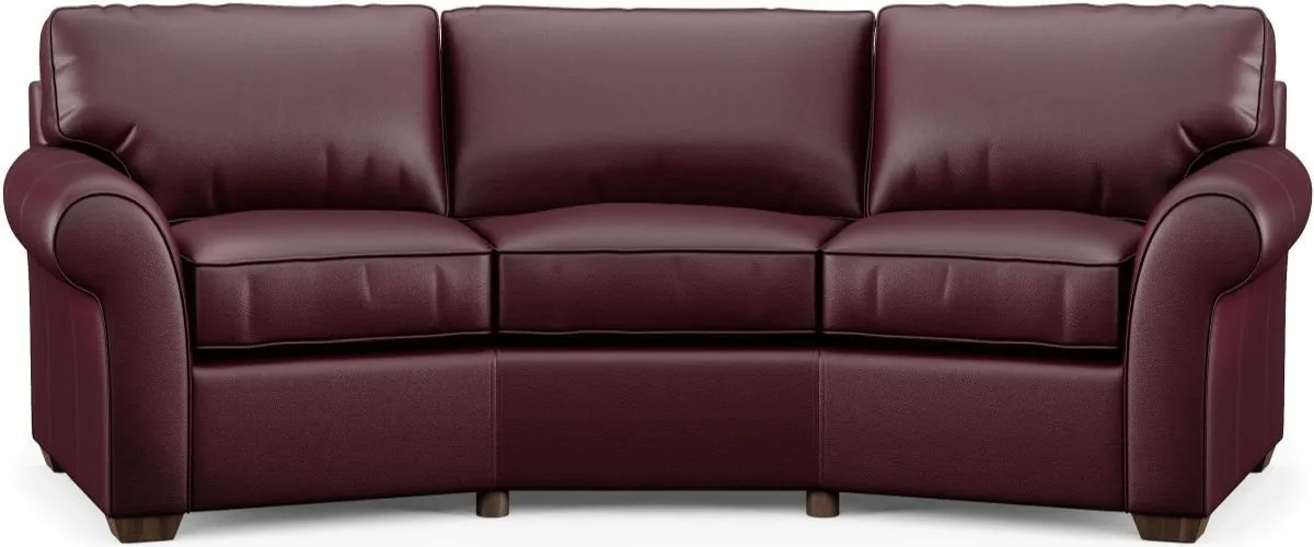 VAIL DARK RED CONVERSATION LEATHER SOFA