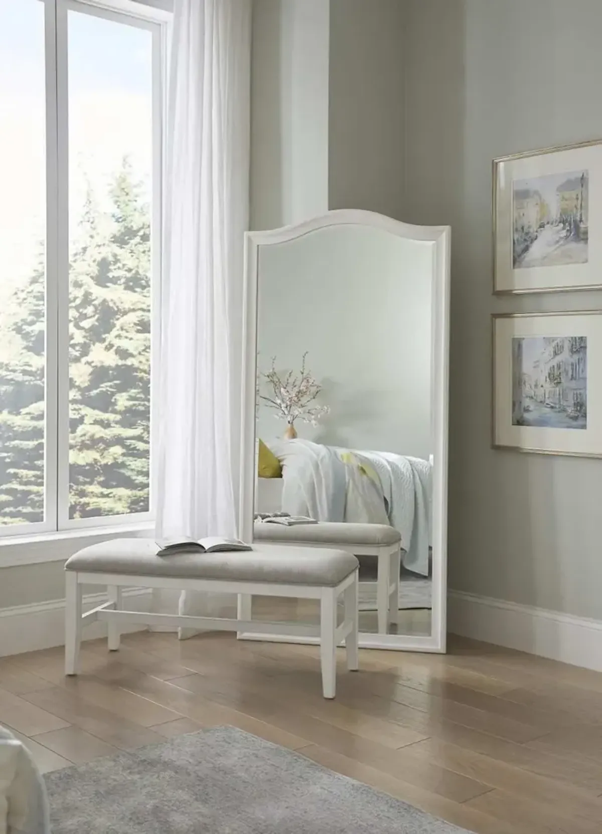 Aspenhome Charlotte White Bench