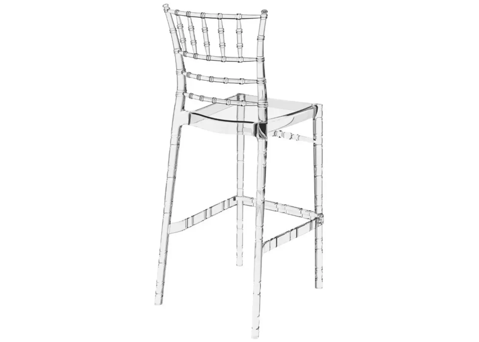 Compamia Chiavari Polycarbonate Bar Stool Transparent Clear