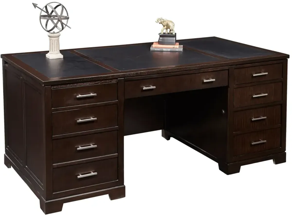 Hekman Executive Desk Leather Top Mocha