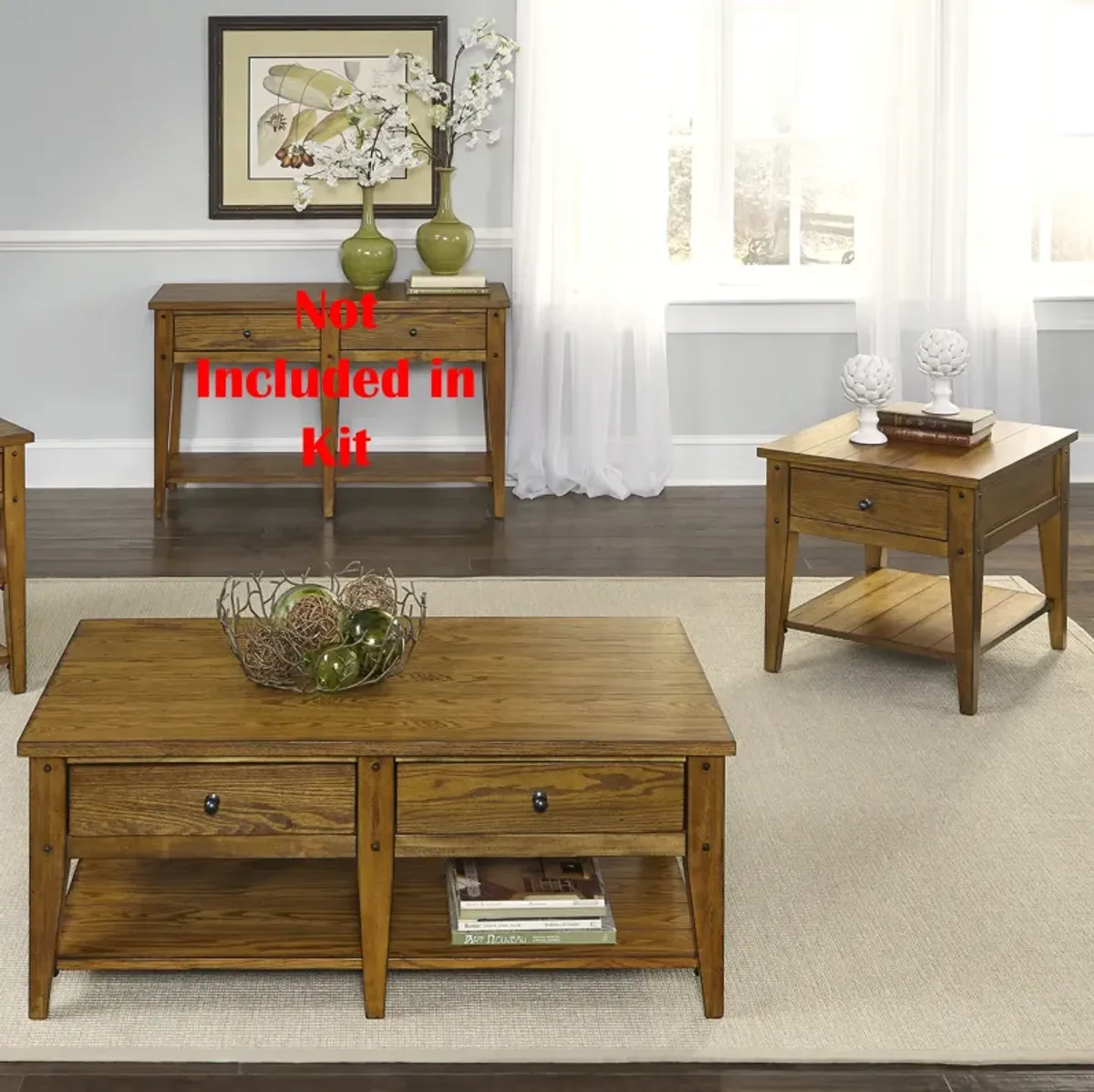 Liberty Furniture 3-Piece Oak Coffee Table Set Lake House