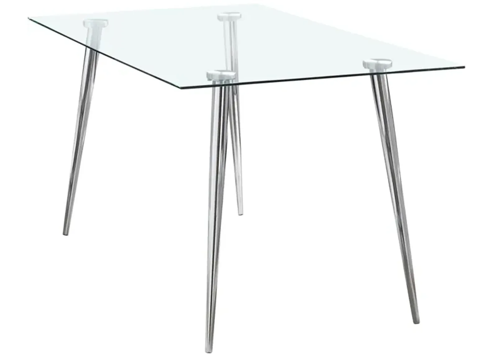 Coaster Gilman Rectangular 64 Inch Glass Top Dining Table Chrome