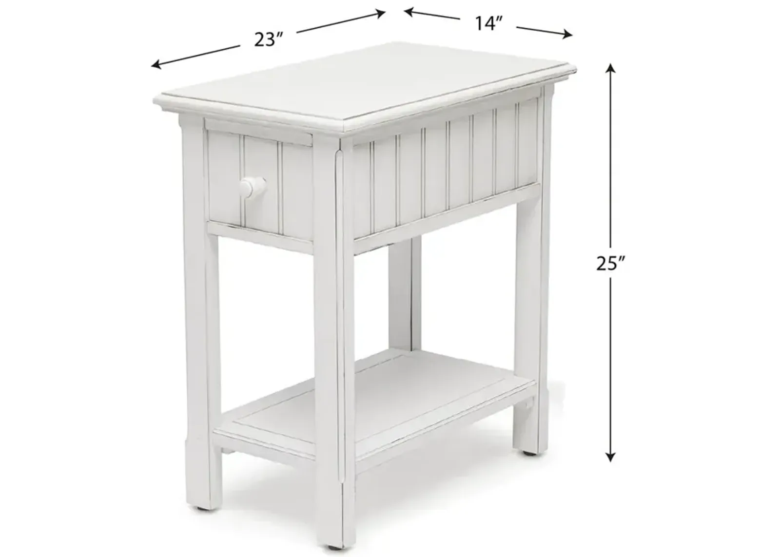 Seawinds Monaco Chairside Table Blanc Finish