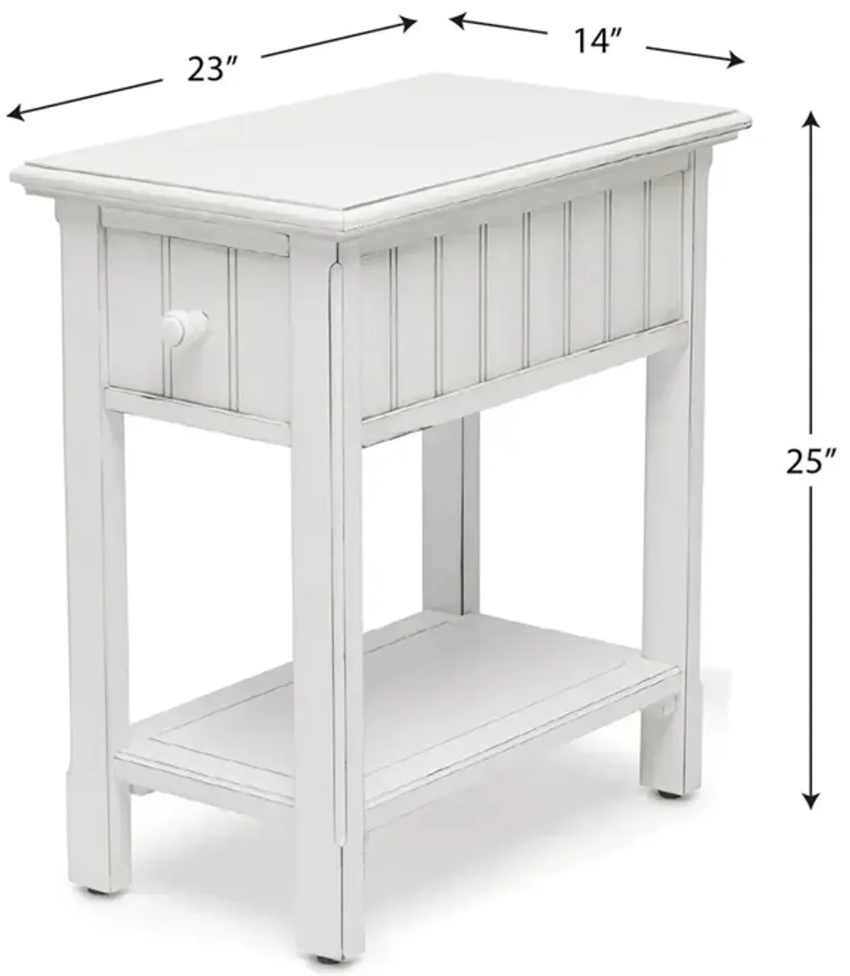 Seawinds Monaco Chairside Table Blanc Finish