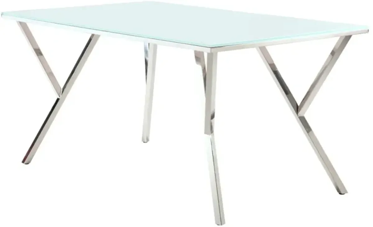 Chintaly Jade Modern Starphire Glass Top Dining Table