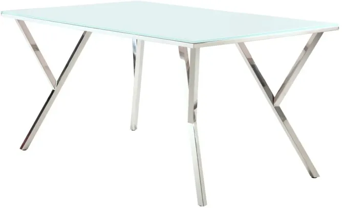 JADE MODERN STARPHIRE GLASS TOP DINING TABLE