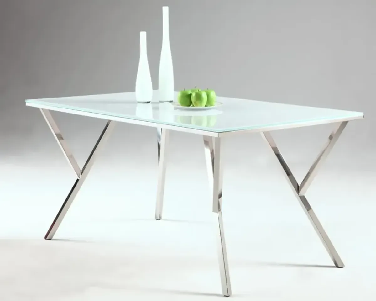 Chintaly Jade Modern Starphire Glass Top Dining Table