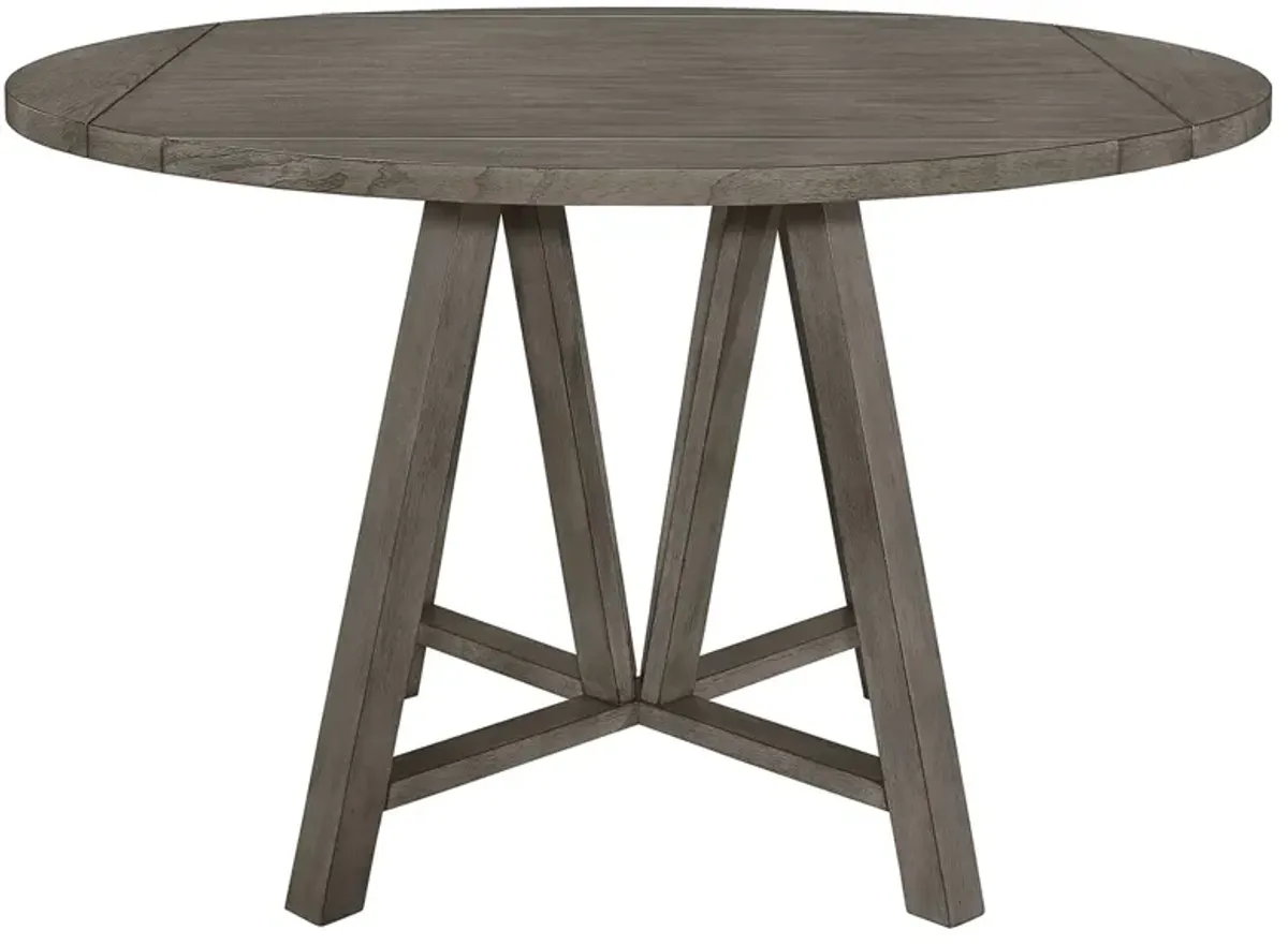 Coaster Athens Round 60 Inch Drop Leaf Counter Dining Table Grey