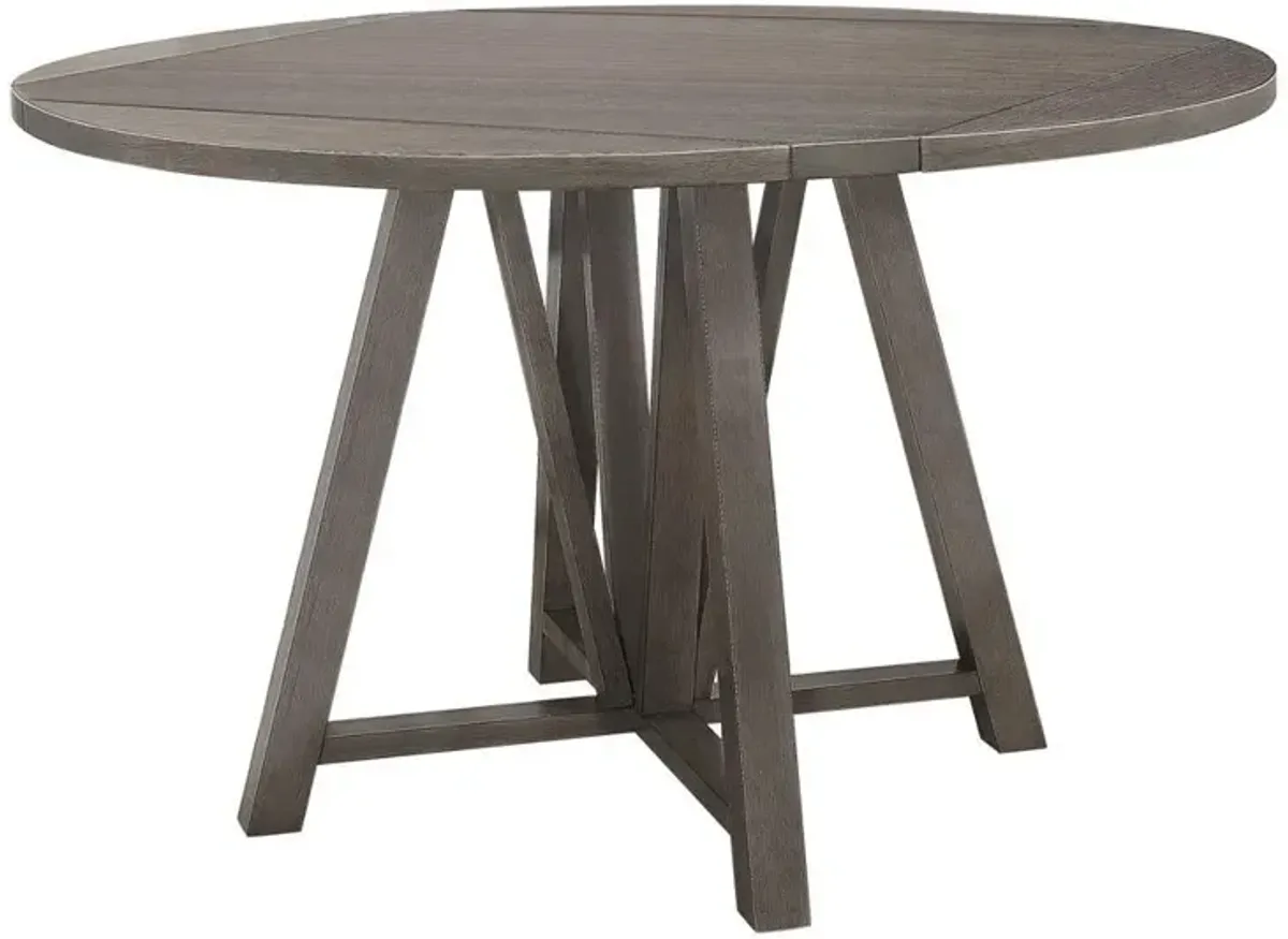 Coaster Athens Round 60 Inch Drop Leaf Counter Dining Table Grey