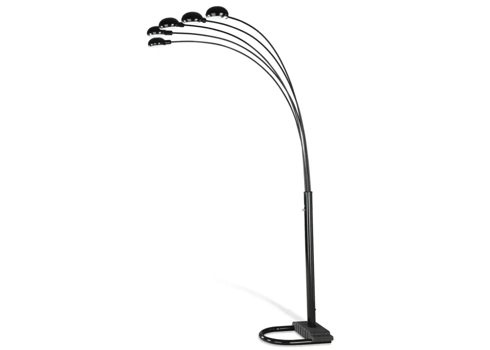 Kayd 92 Inch Arc 5-Light Dome Shade Metal Floor Lamp Black