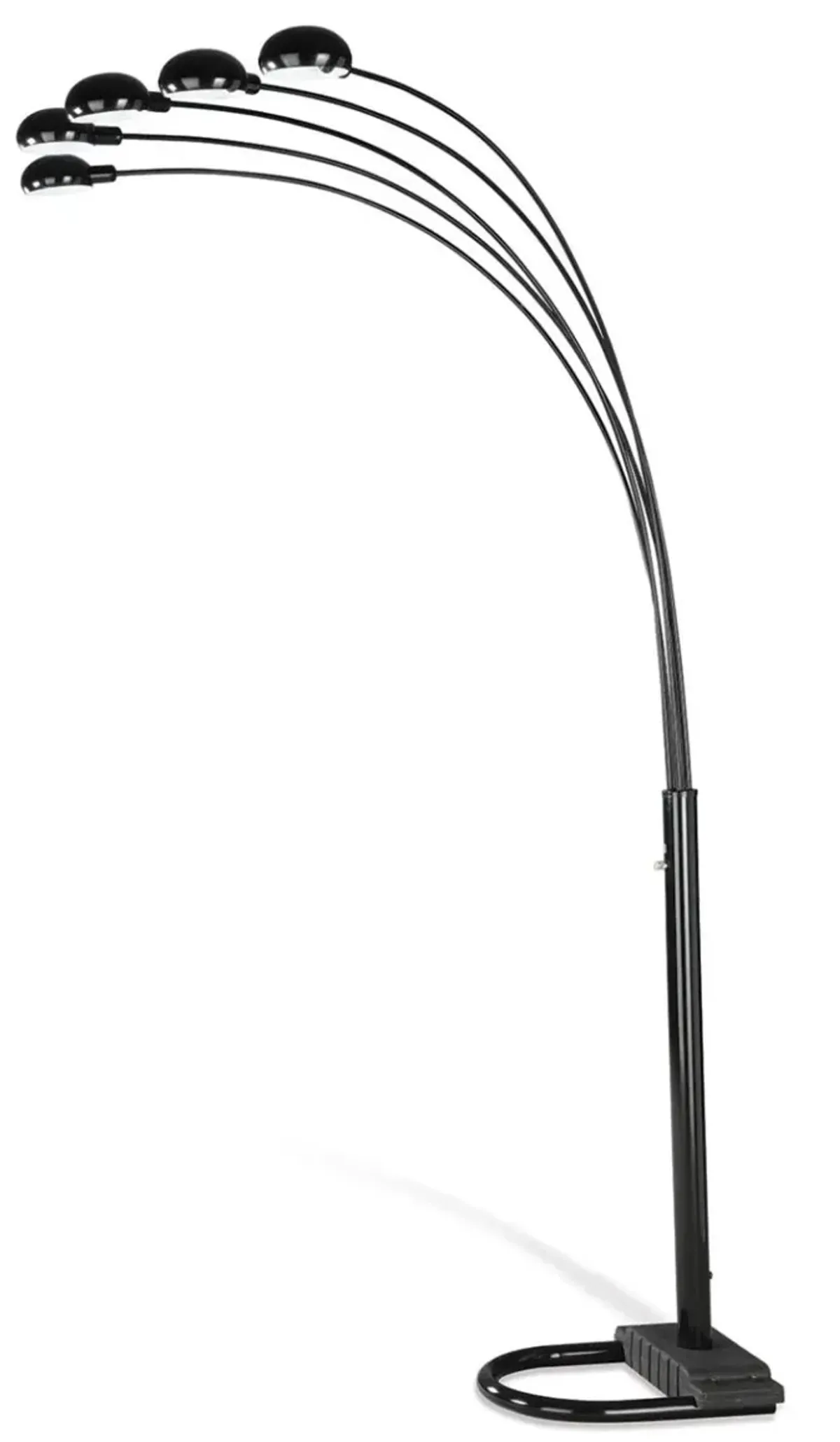 Kayd 92 Inch Arc 5-Light Dome Shade Metal Floor Lamp Black