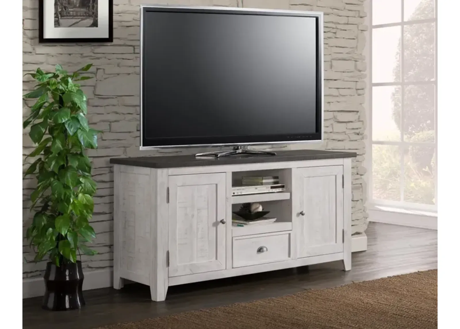 Martin Svensson Monterey TV Stand in White with Grey Top