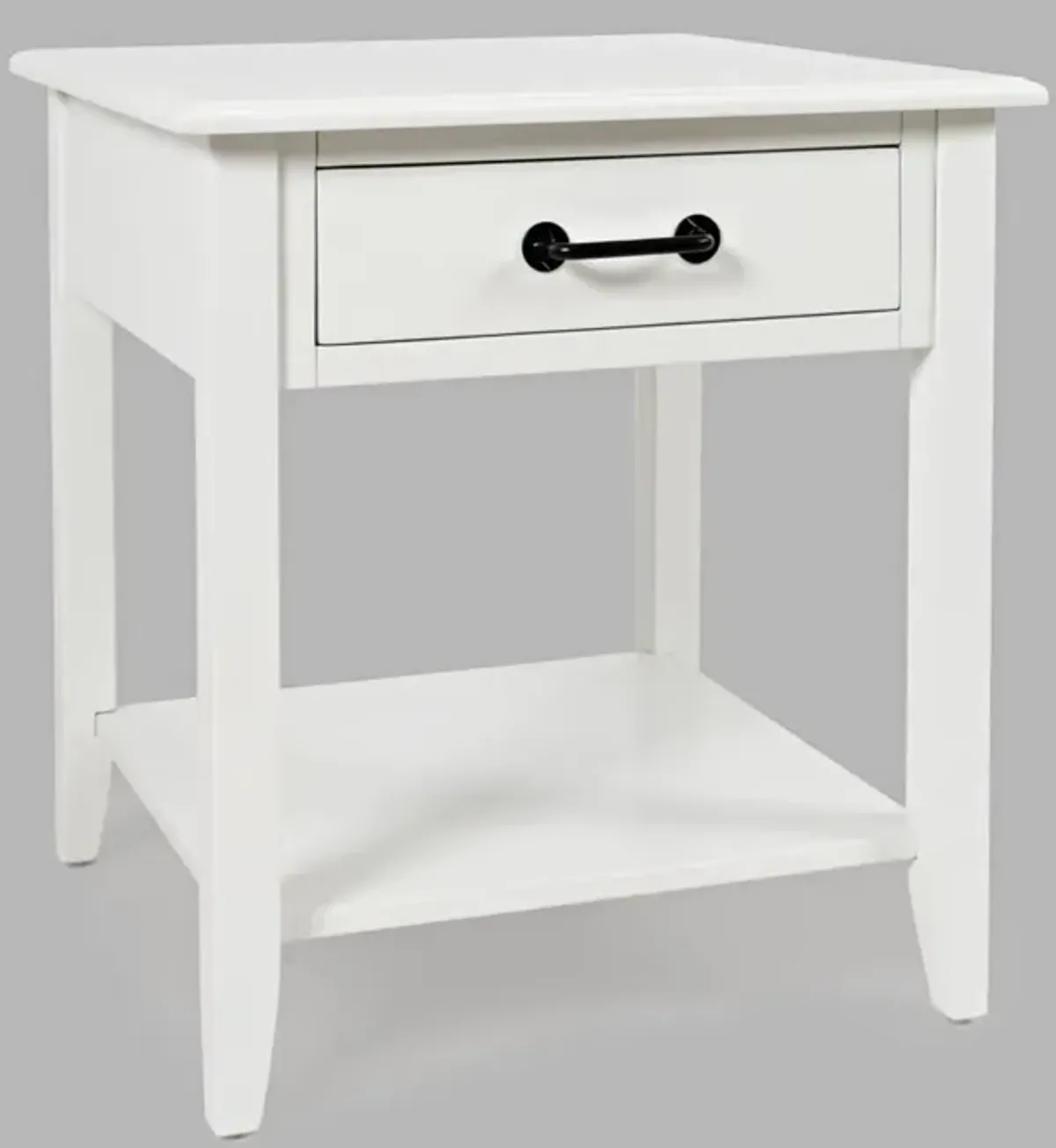 Jofran North Fork End Table with Drawer White