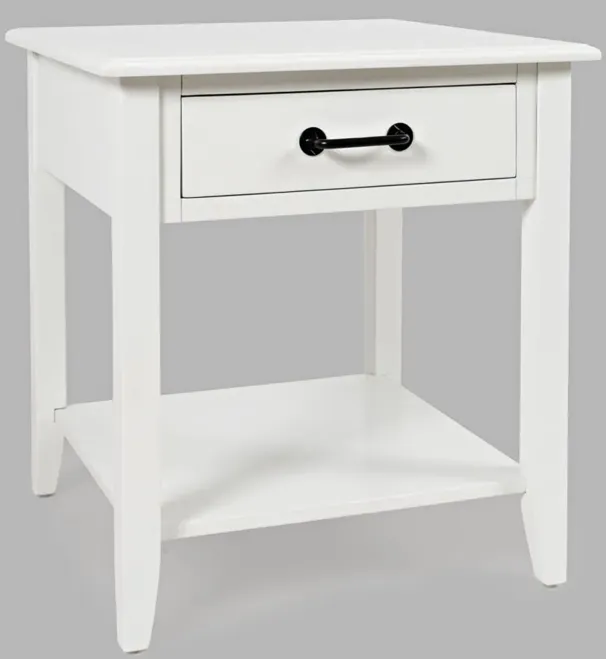 NORTH FORK END TABLE W/DRAWER WHITE