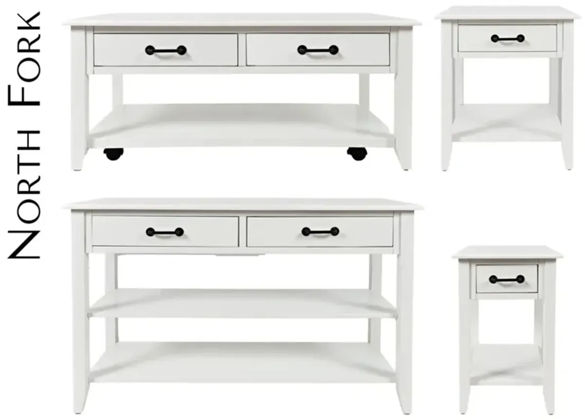 Jofran North Fork End Table with Drawer White