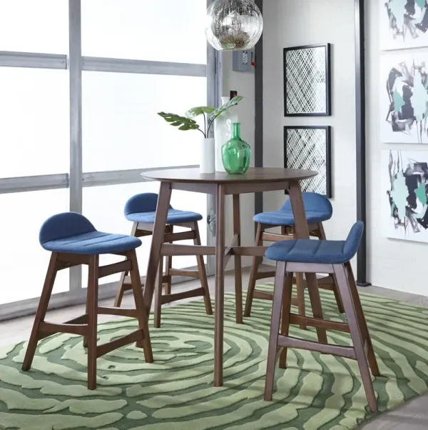 Liberty Furniture Space Savers 5-Piece Satin Walnut Gathering Casual Dining Table Set