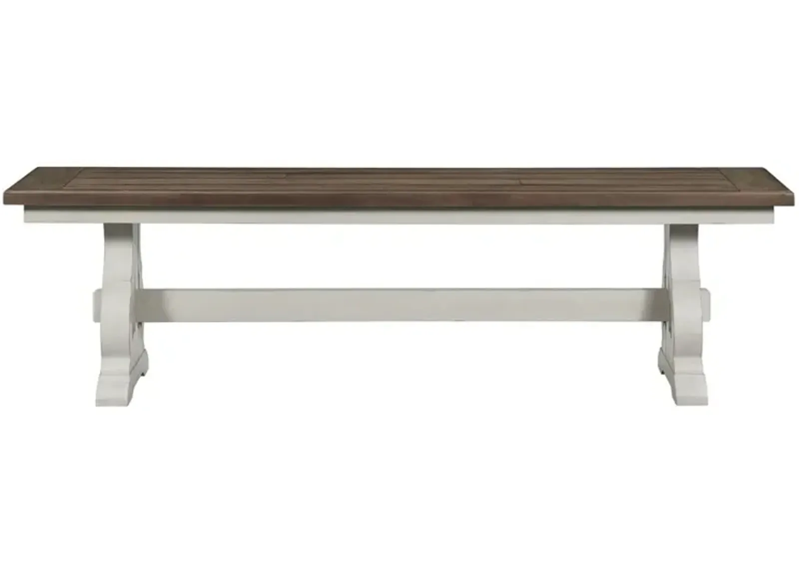 Intercon Drake Two-Toned Rustic White & French Oak Dining Bench